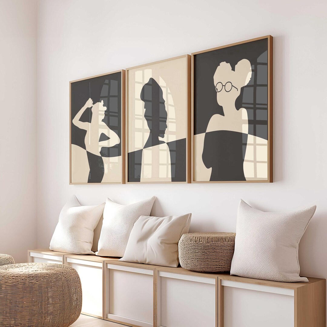 Gallery Wall Art Set of 3 Prints, Modern Abstract African Woman's Wall ...