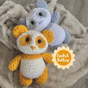 PJ the Panda Baby Crochet Pattern | PDF Digital Pattern, Panda Bear Pattern, Plushie Crochet Pattern, Download and Print, Low Sew Pattern
