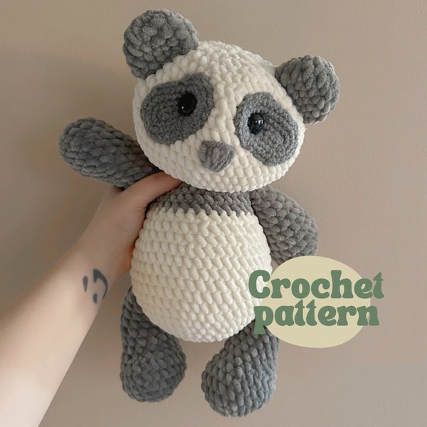 PARKER PANDA Crochet Pattern | PDF Digital Pattern, Panda Bear Pattern, Stuffed Animal Crochet Pattern, Download and Print