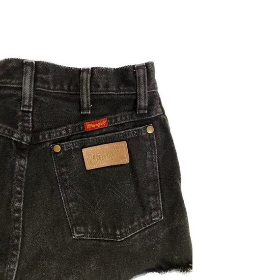 Vintage Y2K Black Wash Wrangler Frayed Hem High W… - image 4