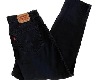 Vintage Y2K Black Wash Levis 550 Relaxed Fit Tapered Khaki Cotton Jeans