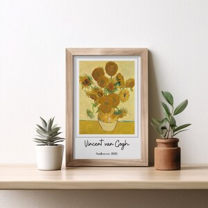 Vincent van Gogh Sunflowers, Digital Download Poster, Aesthetic Wall Art, Vintage Style Wall Decor