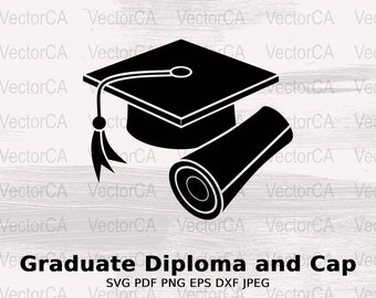 Graduation Cap and Diploma SVG, Clipart for Cricut (Digital Download)