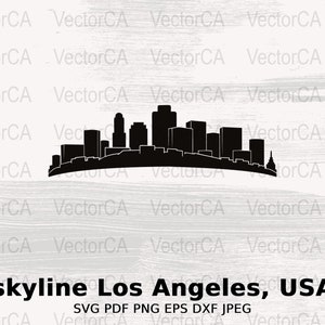 Los Angeles Skyline SVG Panorama, Digital Instant Download, USA Cityscape, LA Skyline Vector Image, Commercial Use, diy Projects, ScanNcut