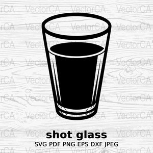 Digital Shot Glass SVG PNG, Printable Barware, Instant Download Clipart, Commercial Use Graphics, DIY Craft Image, bar glass svg, cricut