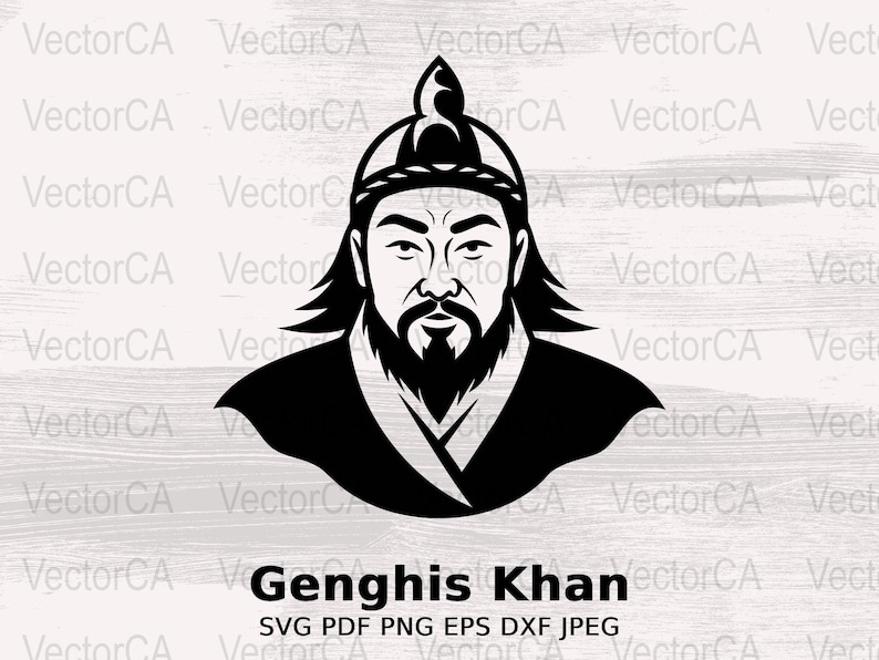 Genghan Genghis Khan SVG Image, Printable Mongolian Warrior Heritage Artwork ...