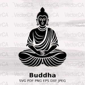 Digital Lord Buddha SVG, Instant Download, Buddha Graphics for DIY Projects, Buddha Meditation Clipart, cricut, ScanNcut, Silhouette cameo