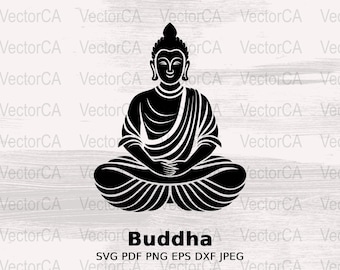 Buda digital SVG, descarga instantánea, gráficos de Buda para proyectos de bricolaje, imágenes prediseñadas de meditación de Buda, Cricut, ScanNcut, Silhouette Cameo