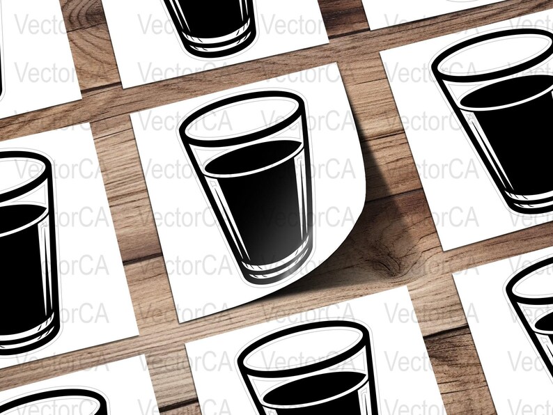 Digital Shot Glass SVG PNG, Printable Barware, Instant Download Clipart ...