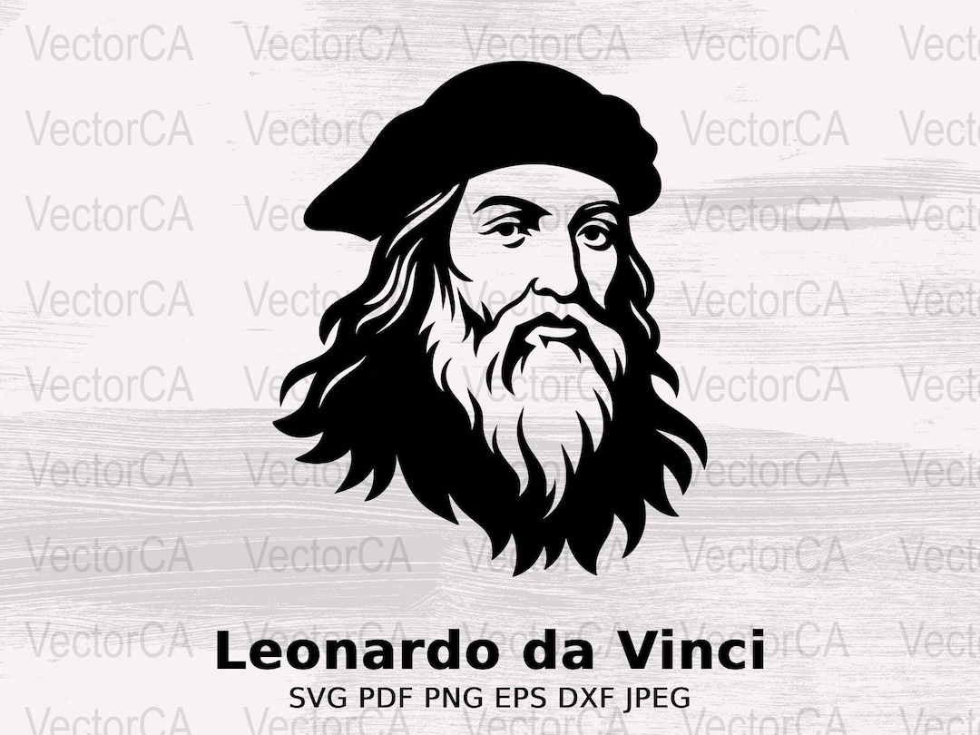Leonardo Da Vinci SVG Sketch Digital Image, Commercial Use, Cricut