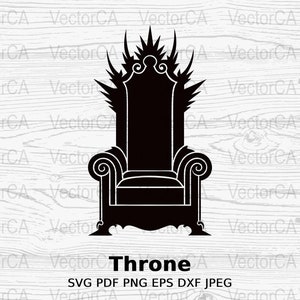 Royal Throne SVG PNG Digital Image Download,  Graphic Art Project, Printable Artwork,  Majestic Crafts, Regal Decor, king chair svg, Monarch