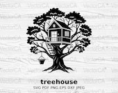 Digital Treehouse SVG PNG - Clipart - Instant Download, High-Quality Graphic for Design Projects - Digital Scrapbooking, Treetop Retreat svg