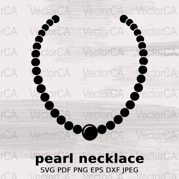 Digital Pearl Necklace SVG, Downloadable Jewelry Design Graphic For Commercial and Personal Use, Ideal for Crafts, Web Design, Ornament SVG