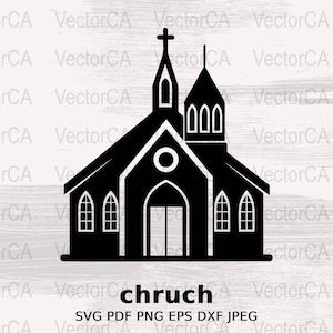 Digital Church SVG, Religious Icon, Faith Inspired Christian Graphic Design, Spiritual Clipart,vector cut file, silhouette, digital download
