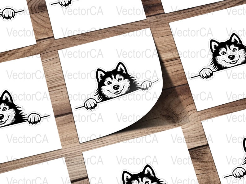 Peeking Alaskan Malamute SVG, Dog Breed Vector Design, Pet Art ...