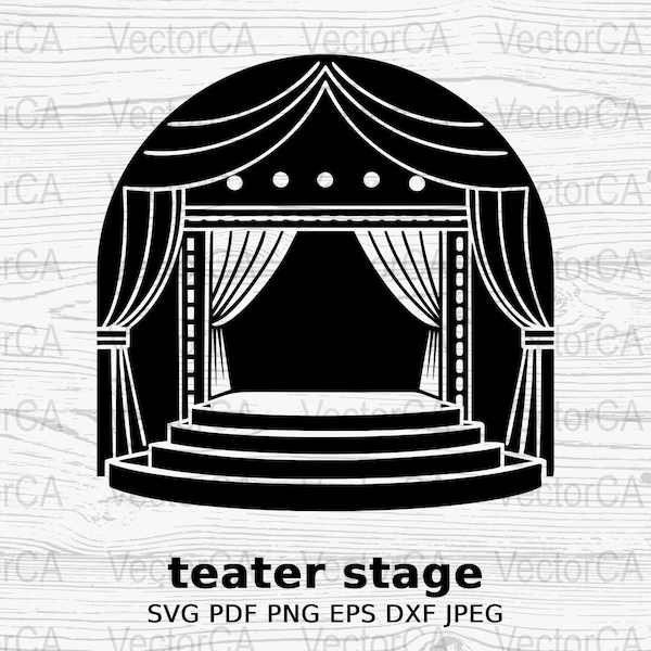 Theatre Stage Clipart, SVG PNG Digital Download, Drama, Performance Art, Play , Scalable Graphic Print Design, Digital Crafts, DIY Projects