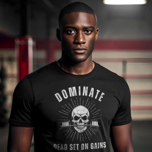 Camiseta con gráfico de calavera y barra para hombre, camiseta de fitness hardcore para fanáticos del gimnasio, camiseta de entrenamiento motivacional para mujer, ropa de levantamiento de pesas para hombre.