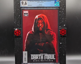 Star Wars: Darth Maul - Black, White & Red #1 9.6 CGC Comic Book con marco estrellado personalizado - Edición de película - Portada fotográfica