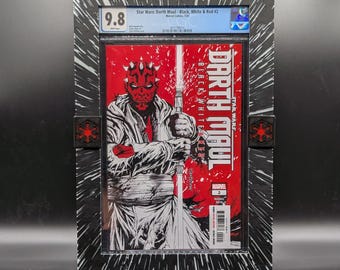 Star Wars: Darth Maul - Black, White & Red #2 9.8 CGC Comic Book con marco Lightspeed personalizado - Tyler Kirkham Variant Cover