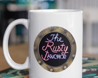 Taza de café de 444 ml (15 oz) de Las Chicas de Oro "El Anclaje Oxidado"