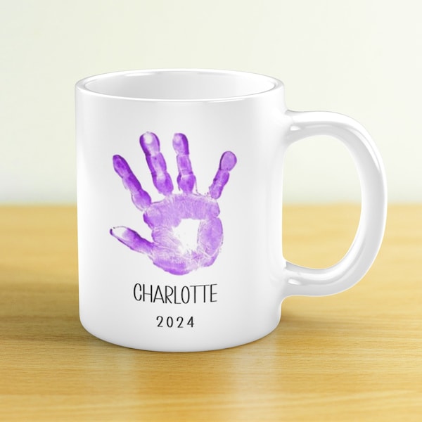 Handprint Coffee Mugs Fathers Day Etsy