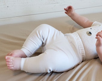 Legging blanc pour bébé | 3-6 mois | Pantalons bébé