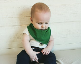 Bandana Drool Bibs | Navy Blue or Green