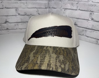 Turkey Feather Hat, Turkey Hunting Hat, New Bottimland Hat, Camo Hat, Turkey Hunter