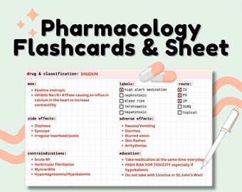 Pharmacology Flash Cards/Sheet Templates | Make Pharm Easy!