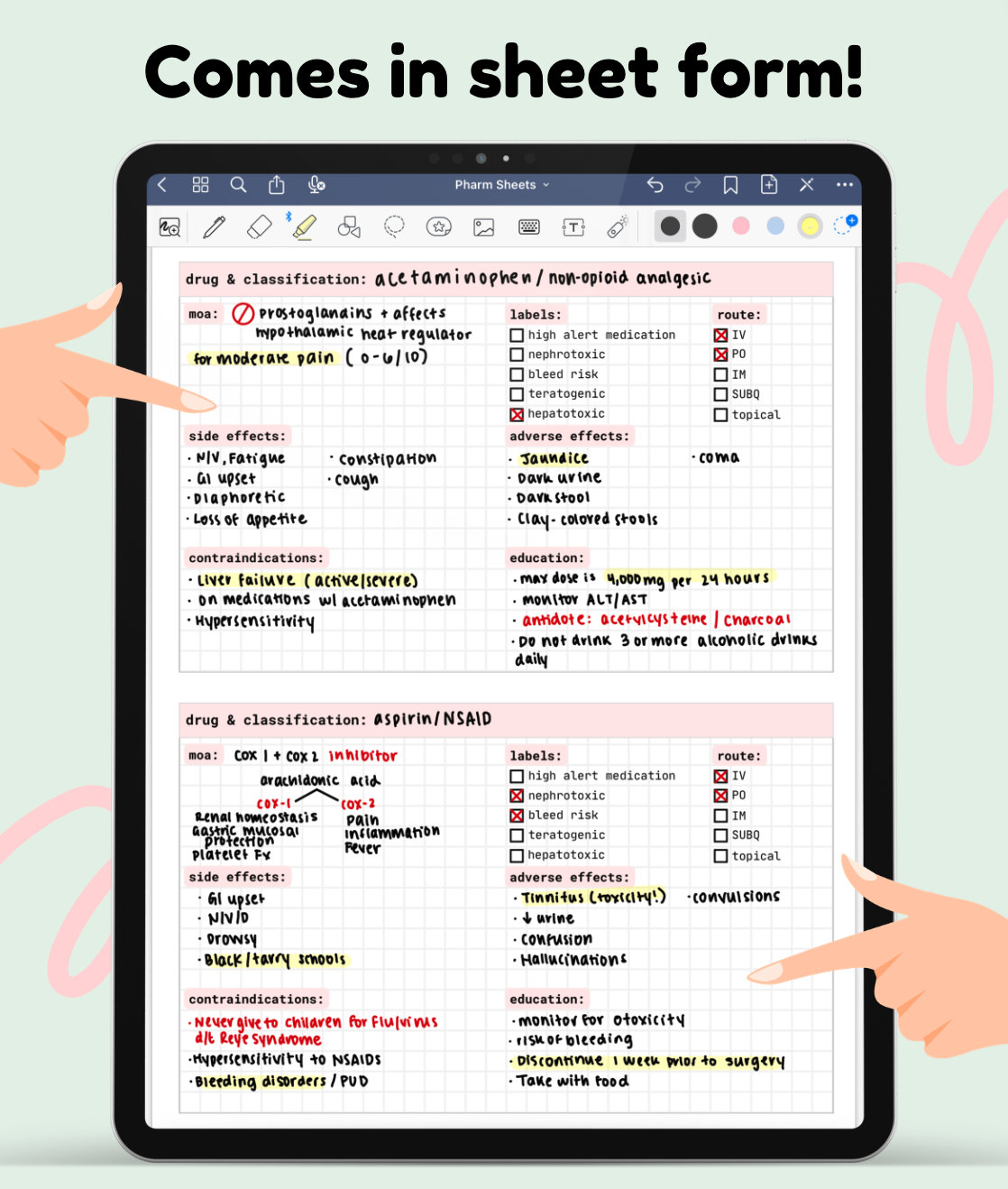 Pharmacology Flash Cards/sheet Templates | Make Pharm Easy! - Etsy