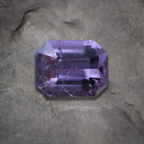 Spinelle violet rectangulaire fabrication bijou spinelle pierre de naissance cadeau collier spinelle bague 3,88 carats 10x7,8mm