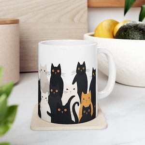Cat Mug, Cute Cat Mug, Cat Lover Gift, Crazy Cat Lady, Cat Dad, Cat Mom, Black Cat, Funny Cat Mug, Cat Coffee Mug, Cat Cup 11oz