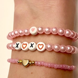 バレンタインデー スタックブレスレット バレンタインデー バレンタインギフト XOXO ブレスレット I Love You スタックブレスレット バレンタインデー ワードブレスレット