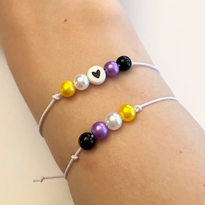 Non Binary Armband Perlen Perlen elastisch LGBTQ + Schmuck Pride Zubehör