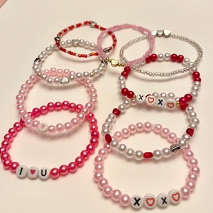 バレンタインデーブレスレット バレンタインデーのバレンタインギフト XOXOブレスレット I Love You スタックブレスレット バレンタインデーの手作りギフト