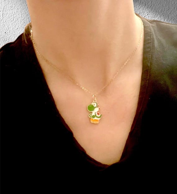 Nintendo Yoshi Necklace With Charm Nostalgic Gift for Retro Gamer