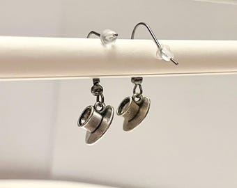 Tea Cup Earrings Minimalistic Earrings Cup Coffe Cup Earring Small Cup Jewelry Drinks Steel Earrings