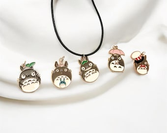 Collar de Totoro, regalo para amantes de Studio Ghibli, joyería, dije de Totoro, collar de anime, mercancía de I Love Ghibli