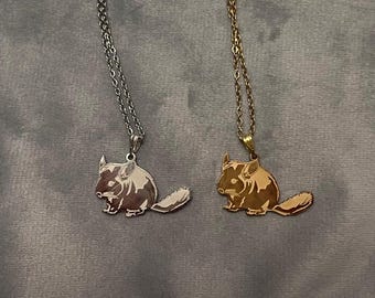 Chinchilla Necklace Silver Gold Imitation Necklace for Chinchilla Lover Gift for Chinchilla Owner I love Chinchillas Jewelry Chin Mom