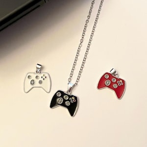 Game Controller Necklace for Gamer Gift Video Game Jewelry Hand Controller Charm Gaming Necklace Stainless Steel