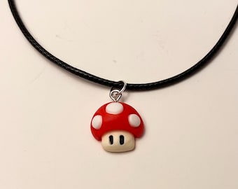 Super Mushroom Necklace for Gamer Gift Super Mario Mushroom Pendant Video Game Jewelry Nintendo Mushroom Charm
