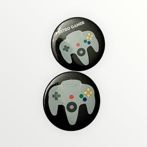 Nintendo 64 Pin Retro Gamer Button Pin N64 Badge Pinback Button Gaming Gift