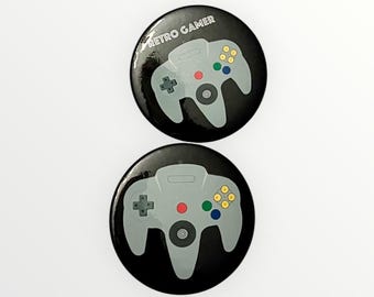 Bouton rétro gamer à épingles Nintendo 64, insigne N64, cadeau de jeu