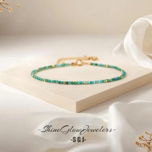 Petit bracelet de perles, bijoux turquoise naturelle de 2 mm, bracelet délicat à superposer pour femme et homme, cadeau bohème minimaliste, cadeau fête des mères 2026