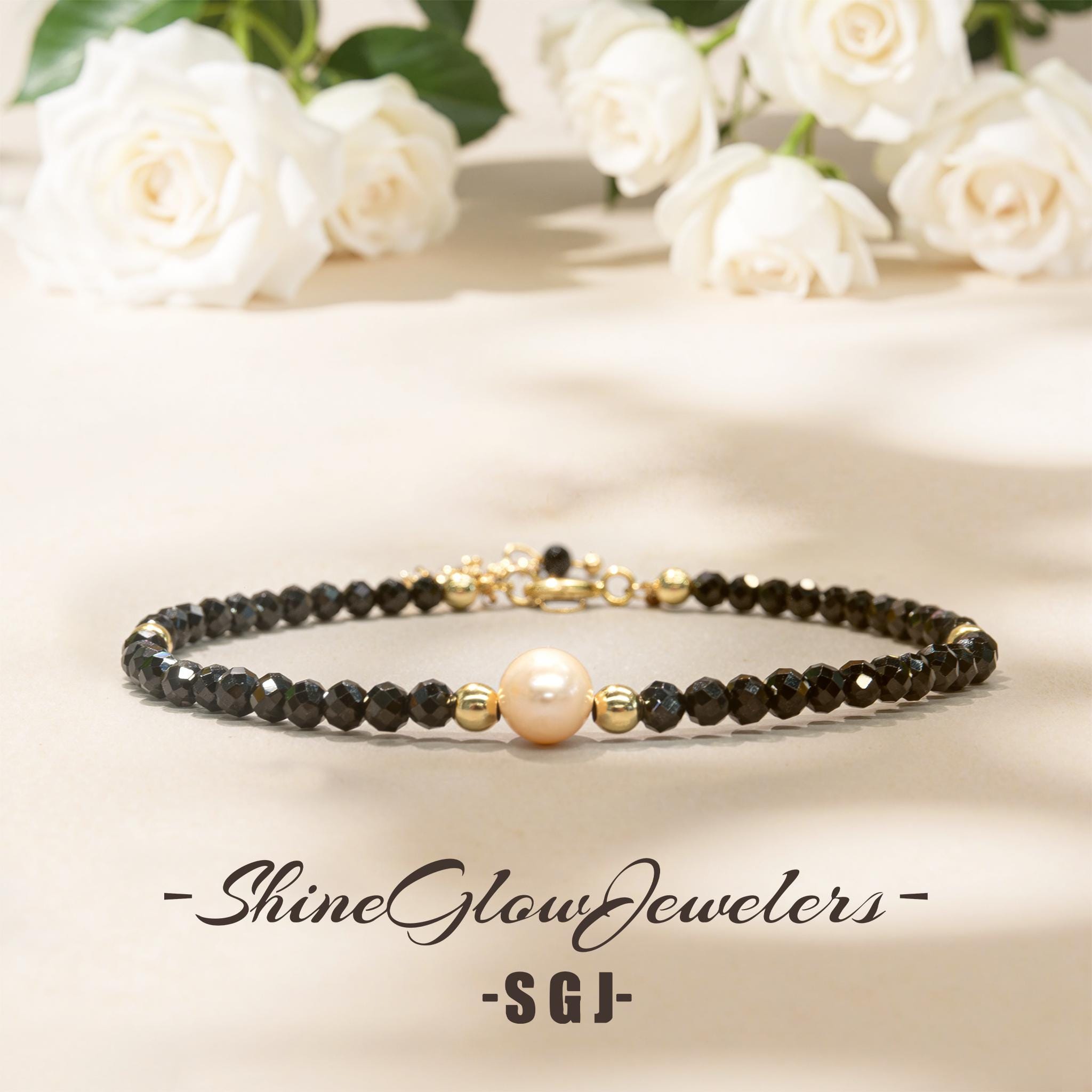 Bracciale In Giada Nefrite E Ossidiana Nera - Perle Grandi 20mm, Fatto A Mano, 18 Perle