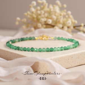 Green Aventurine Bracelet, Stone Beaded Bracelet, Healing Crystal Delicate Bracelet Aventurine Gemstone Bracelet Gift for her, gift for him