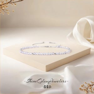 Clear Quartz Bracelet, Natural Stone Heart Chakra Healing Jewelry, Minimalist Dainty Stretch Bead, Delicate Crystal Gift
