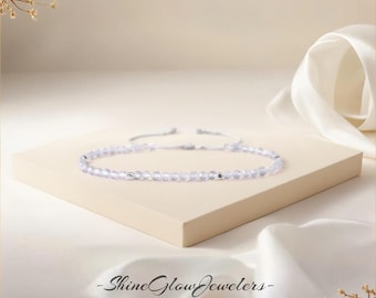 Bergkristalarmband, natuursteen hartchakra healing sieraden, minimalistische sierlijke stretchkraal, delicaat kristalcadeau