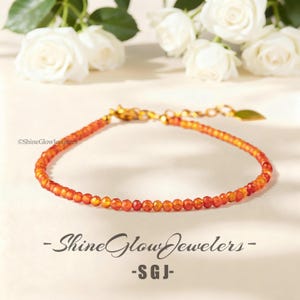 Handmade Red Agate Bracelet: Natural Stone, January Birthstone