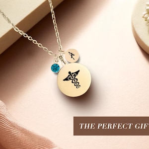 Nurse Caduceus Necklace Medical Symbol Jewelry, Unique Gift for Nurses and Healthcare Professionals Graduation Gift for Medical Students